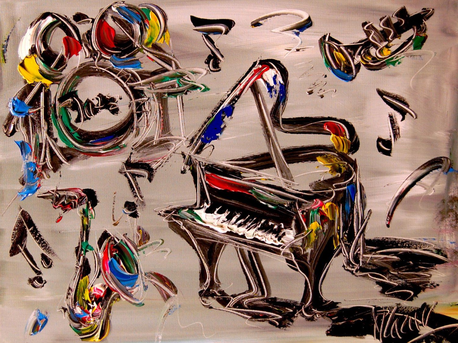 JAZZ MUSIC BAND ART original oil painting MODERN Canvas OIYO