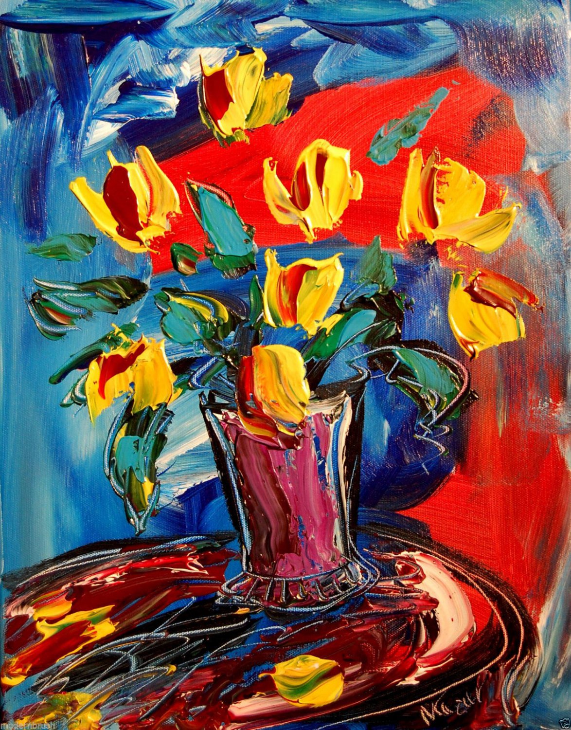 Abstract Flowers MODERN ABSTRACT IMPRESSIONIST ORIGINAL Painting by