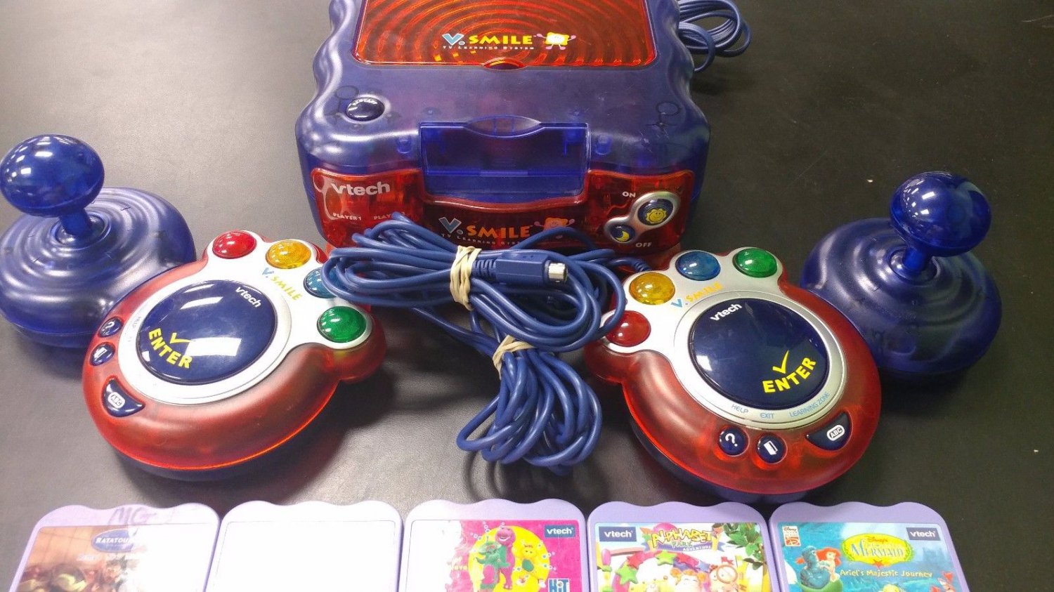 Vtech V-Smile Console and game lot, 13 games, 2 controllers, WORKS ...