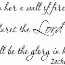 Zechariah 2:5  11"x22" Bible Verse Wall Decal by Scripture Wall Art - Decor
