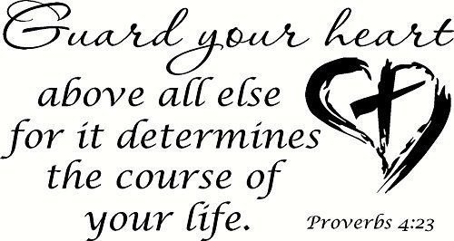 Proverbs 4:23 V2 Bible verse wall decals, scripture, Vinyl Art, stickers, love