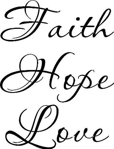 Faith Hope Love, Bible verse wall decals, scripture, Vinyl Art, stickers