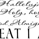 Hallelujah, Bible verse wall decals, scripture, Vinyl Art, stickers, love quotes