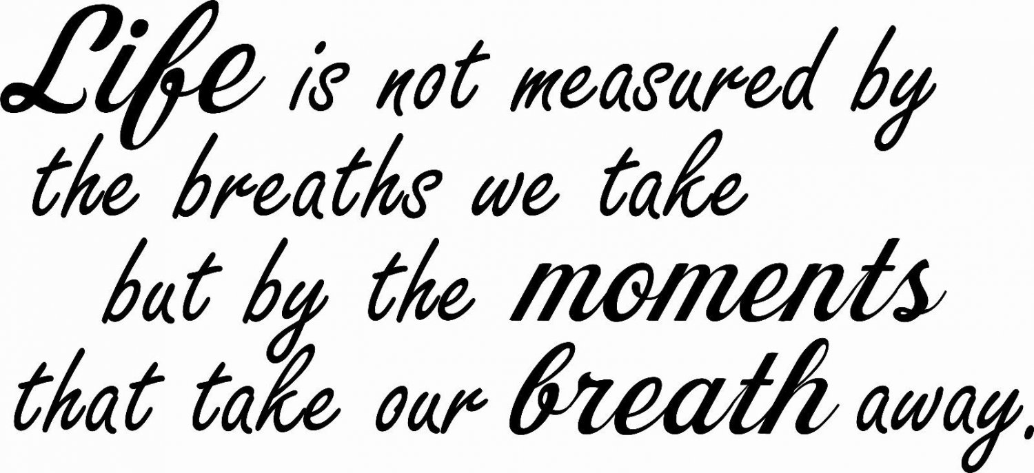 M1047 Life Is Not Measured By... Inspirational and Motivational Wall Decal 10x22