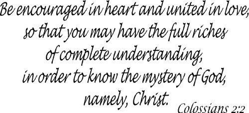 Colossians 2:2, Vinyl Wall Art,