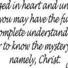 Colossians 2:2, Vinyl Wall Art,
