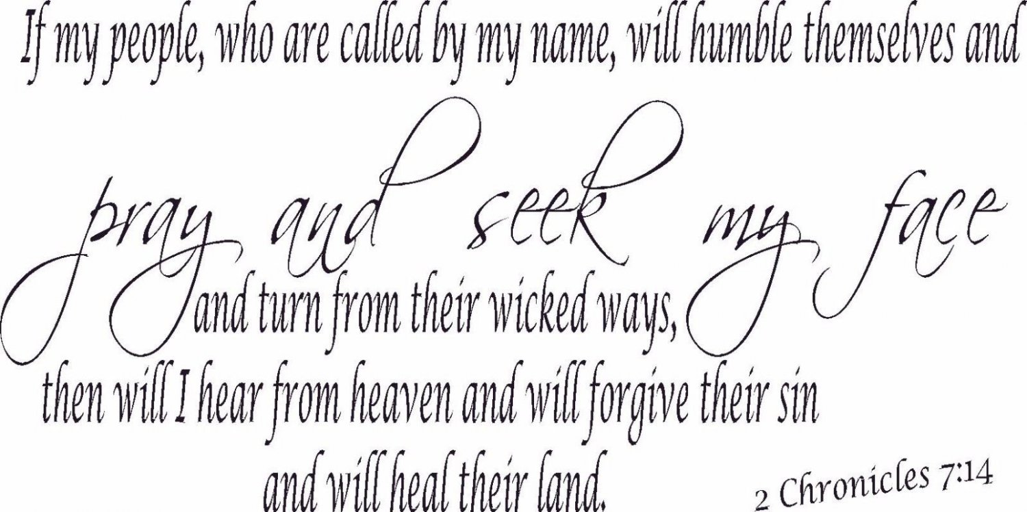 2 Chronicles 7:14 44"x 22" Bible Verse Wall Decal ~ Scripture Wall Art