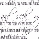 2 Chronicles 7:14 44"x 22" Bible Verse Wall Decal ~ Scripture Wall Art