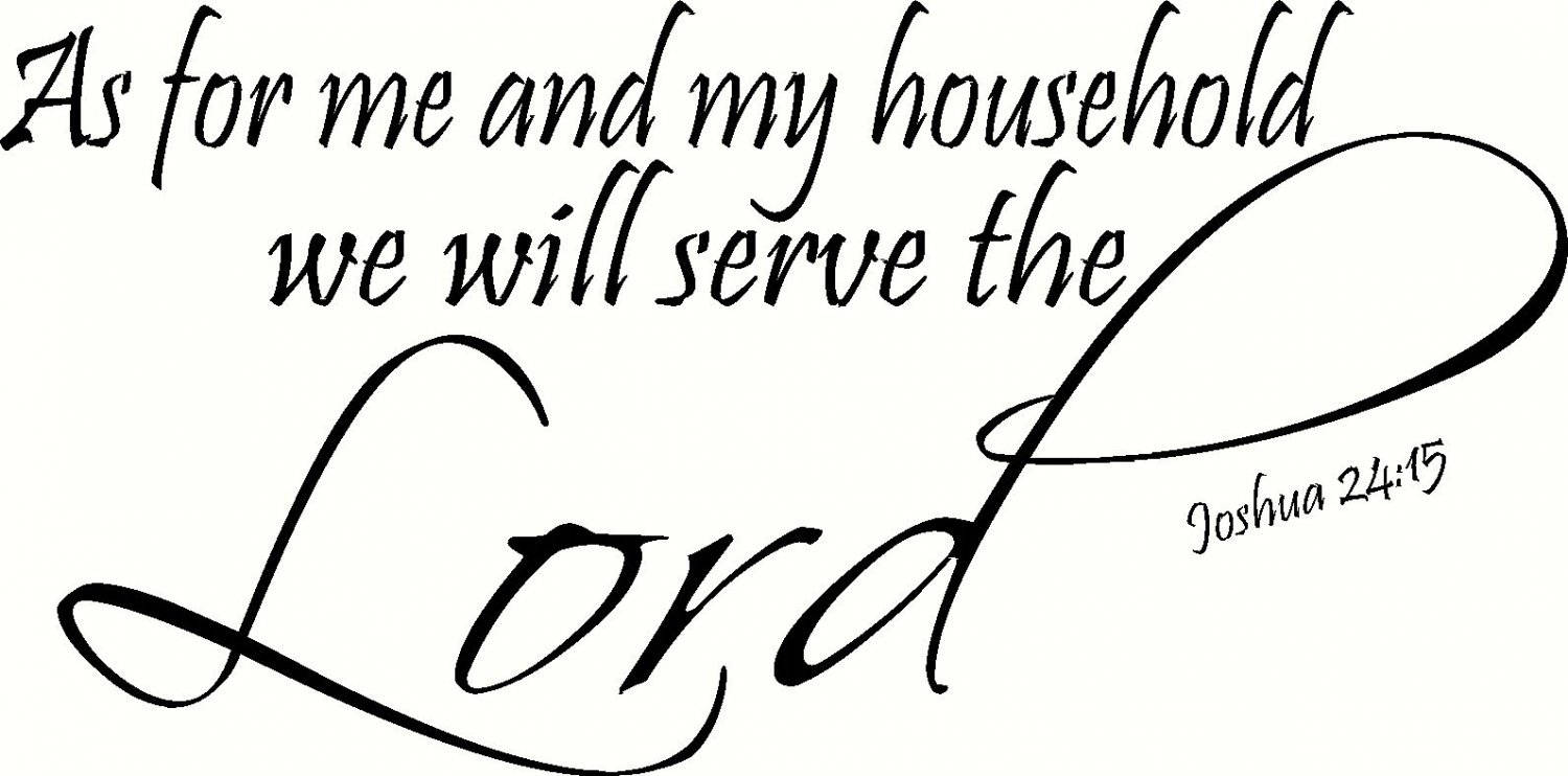 Joshua 24:15 40x22 Bible Verse Wall Decal, Scripture Vinyl Wall Art