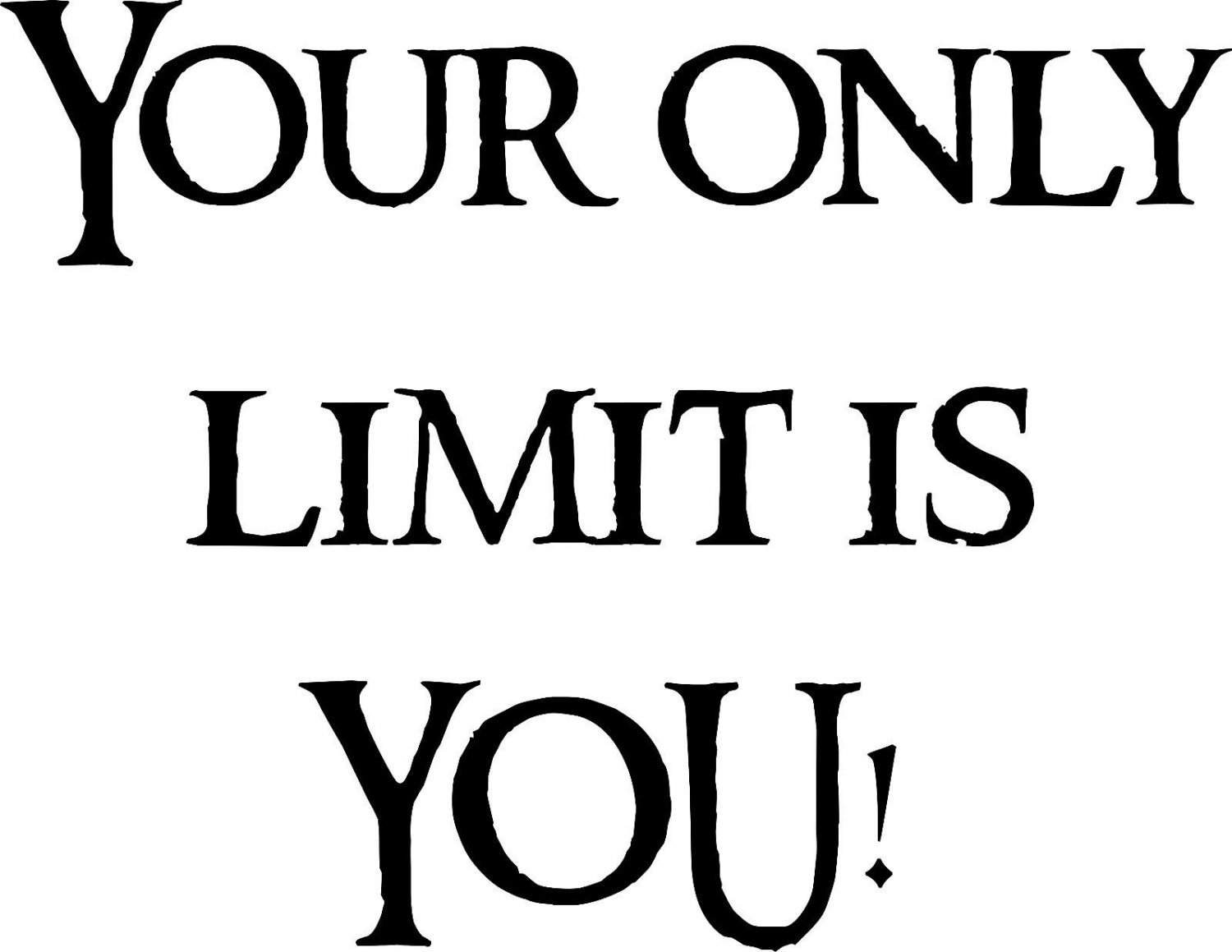 Your Only Limit is You 12 x 15 : Motivational and inspirational Vinyl Wall Art