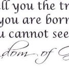 John 3:3 Vinyl Wall Art, Truth, No One Can See Kingdom of God, Unless Born Ag...