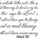 Malachi 3:10, Vinyl Wall Art, Bring Whole Tithe House Lord Test Open Heaven P...