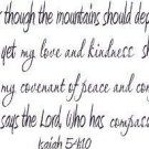 Isaiah 54:10, Vinyl Wall Art, Mountains Shaken, My Love Kindness Covenant Pea...