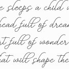 Here Sleeps A Child 11 x 20 : Family Love Wall Decal / Vinyl Wall Art