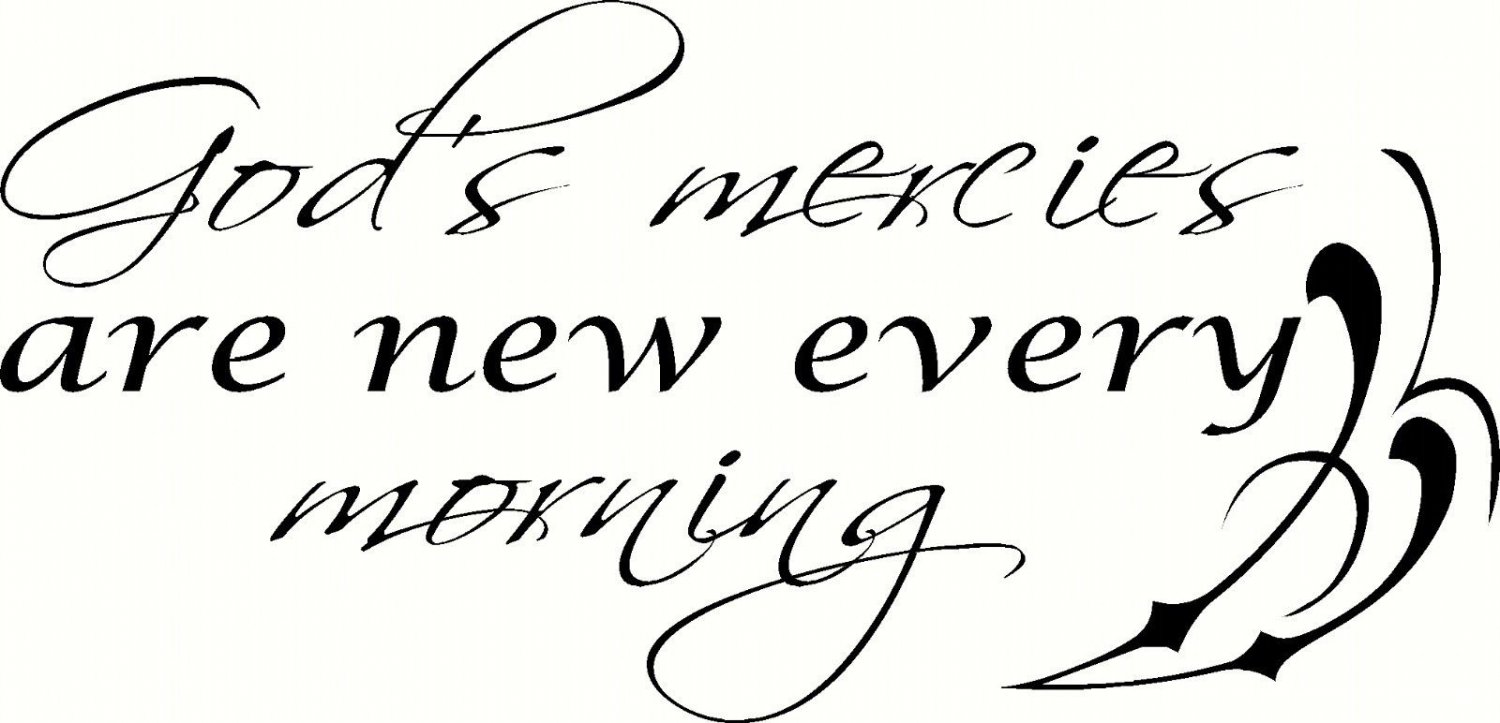 Gods Mercies 11"x22" Bible Verse Wall Decal by Scripture Wall Art - Decor