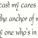I Will Cast My Cares 11" x 22" Bible Verse Wall Decal by Scripture Wall Art