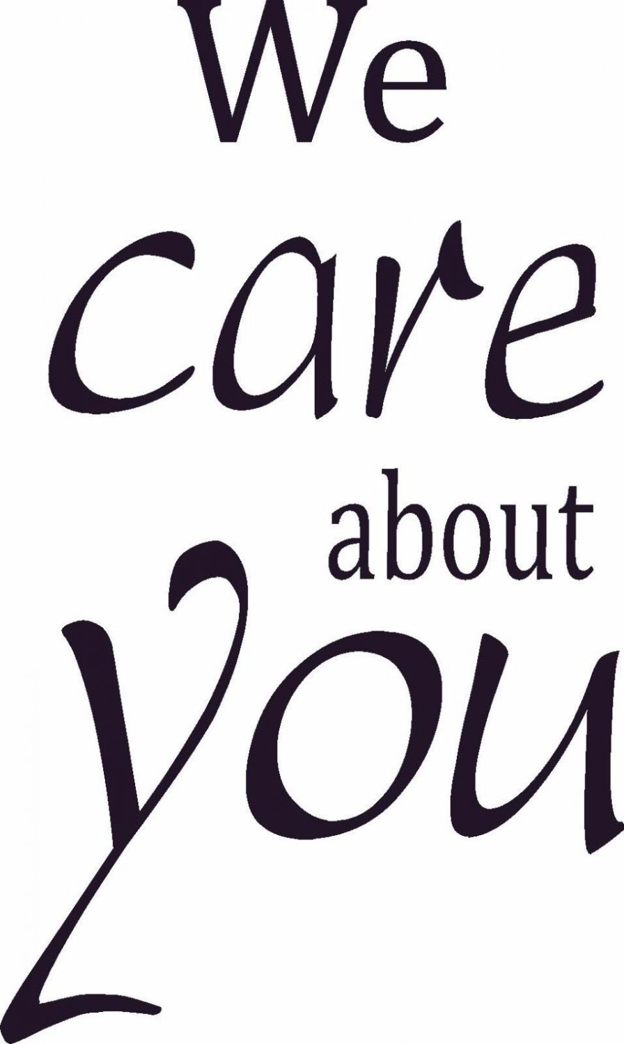 We Care About You 11"x22" Bible Verse Wall Decal by Scripture Wall Art