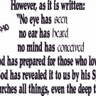 1 Corinthians 2:9-10 11"x22" Bible Verse Wall Decal by Scripture Wall Art