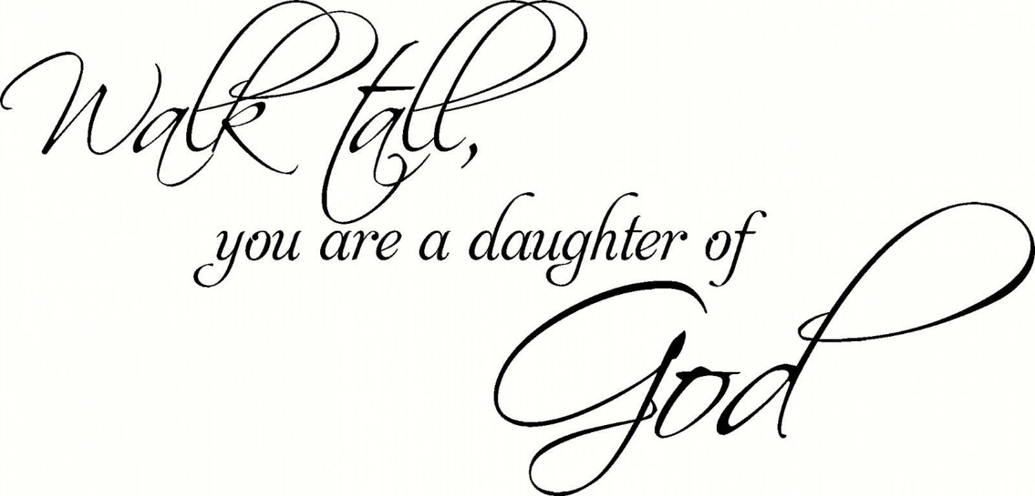 Walk Tall Daughter V1 11"x22" Bible Verse Wall Decal by Scripture Wall Art