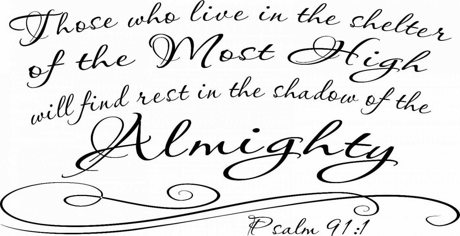 Psalm 91:1 V3 12"x22" Bible Verse Wall Decal by Scripture Wall Art - Decor