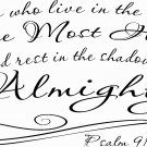 Psalm 91:1 V3 12"x22" Bible Verse Wall Decal by Scripture Wall Art - Decor