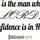 Jeremiah 17:7 11"x22" Bible Verse Wall Decal by Scripture Wall Art - Decor