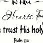 Psalm 33:21 11"x22" Bible Verse Wall Decal by Scripture Wall Art - Decor