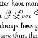 No Matter How Many Times...  11x22 Loving Romantic Vinyl Wall Decal Wall Art