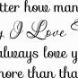 No Matter How Many Times... 11x22 Loving Romantic Vinyl Wall Decal Wall Art