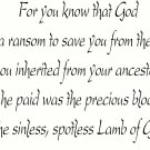 1 Peter 1:18-19 11"x22" Bible Verse Wall Decal by Scripture Wall Art
