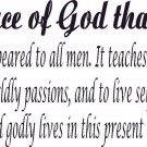 Titus 2:11-12 11" x 22" Bible Verse Wall Decal by Scripture Wall Art - vinyl