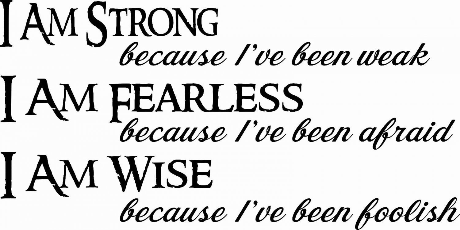 Strong Fearless Wise Vinyl Wall Decal by Scripture Wall Art. 11x22