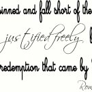 Romans 3:23-24 11" x 22" Bible Verse Wall Decal by Scripture Wall Art