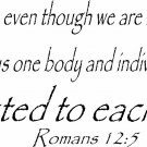 Romans 12:5 11" x 22" Bible Verse Wall Decal by Scripture Wall Art