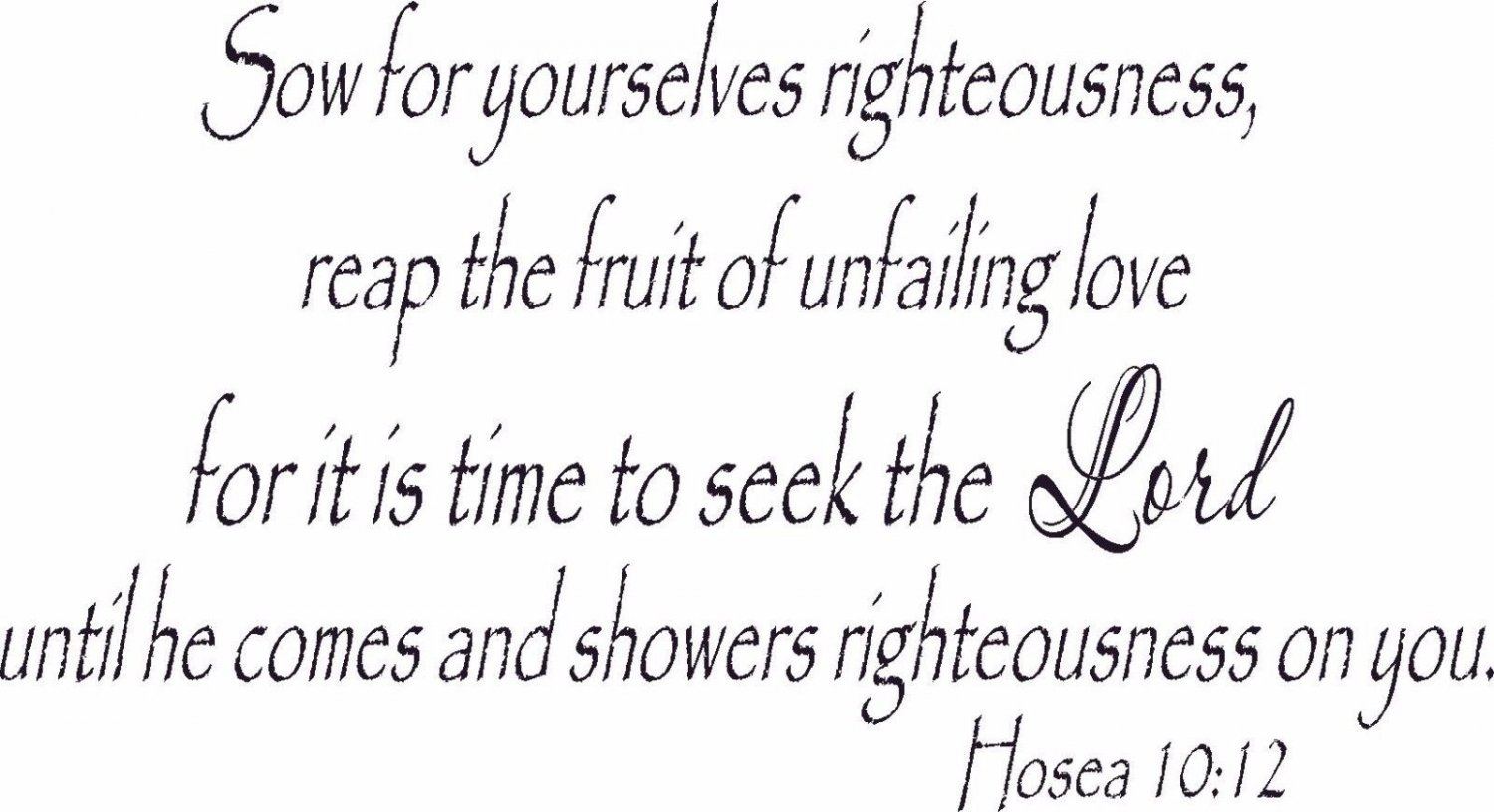 Hosea 10:12 11" x 22" Bible Verse Wall Decal by Scripture Wall Art