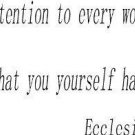 Ecclesiastes 7:21-22 Vinyl Wall Art, Do Not Pay Attention to Every Word Peopl...