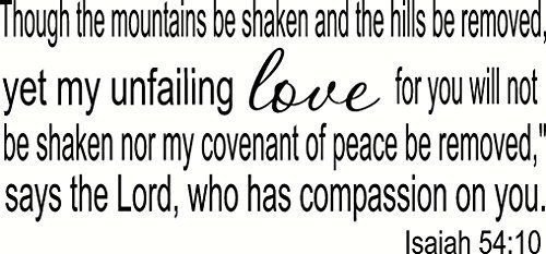 Isaiah 54:10. Though the Mountains Be Shaken...my Unfailing Love...will Not B...