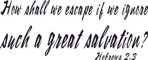 Hebrews 2:3, Vinyl Wall Art, How Shall We Escape If We Ignore Such a Great Sa...