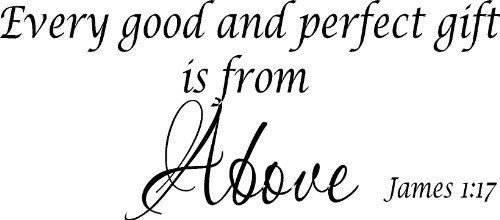 James 1:17, Vinyl Wall Art, Every Good and Perfect Gift Is From Above