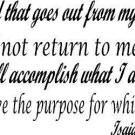 Isaiah 55:11, Vinyl Wall Art: Word That Goes Out From My Mouth No Void Purpose