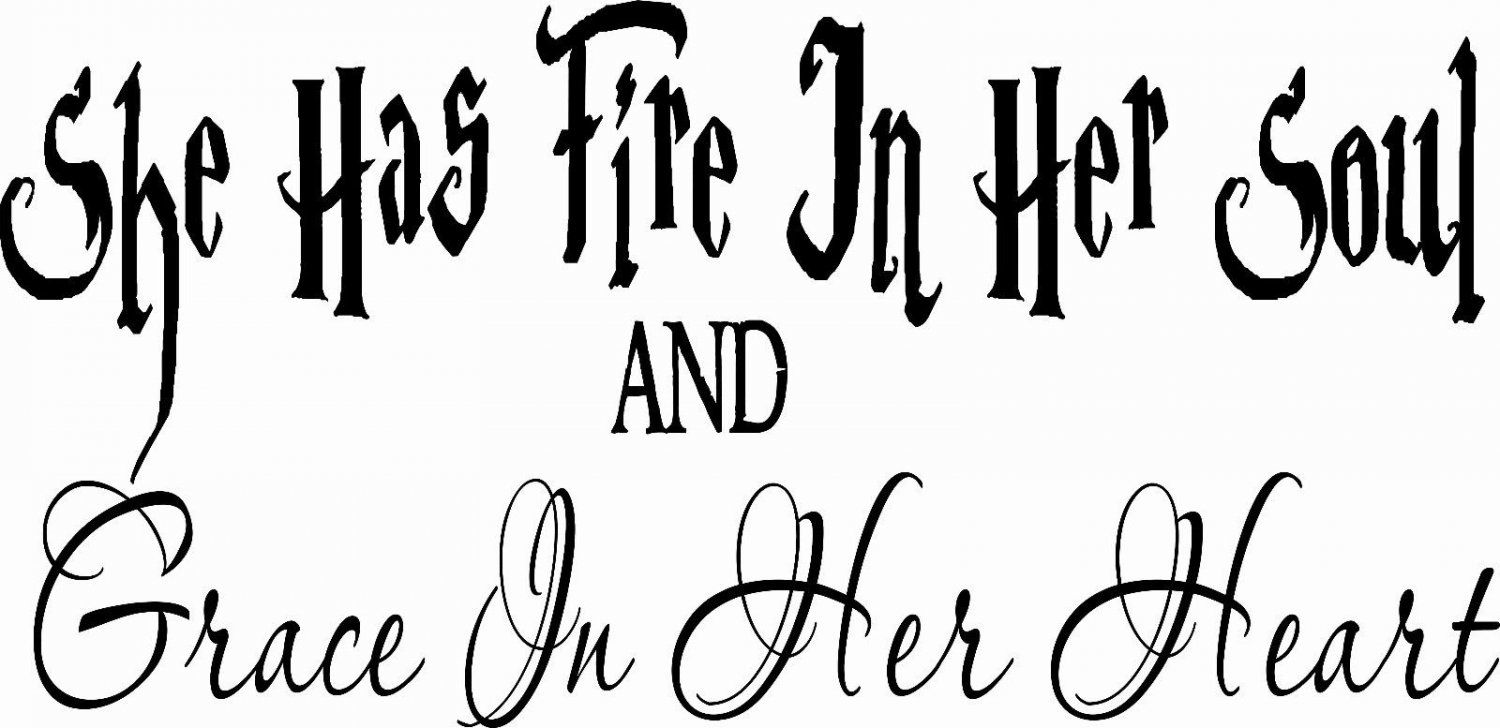 She Has Fire 11 x 20 : Girls Wall Decal / Vinyl Wall Art Great Teen Girl Gift