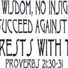 Proverbs 21:30-31 11" x 22" Bible Verse Wall Decal by Scripture Wall Art