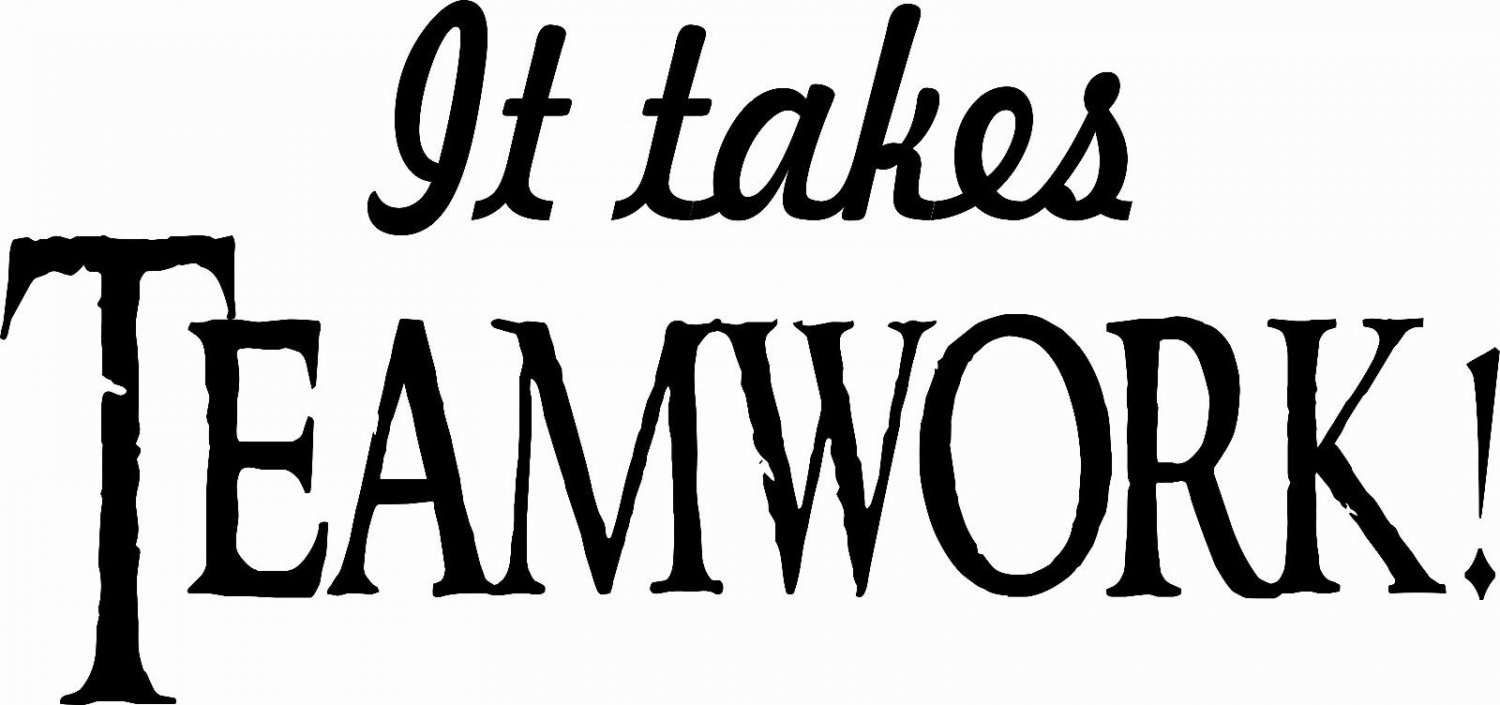 It Takes Teamwork 11x22 Motivational Inspirational Vinyl Wall Decal Wall Art