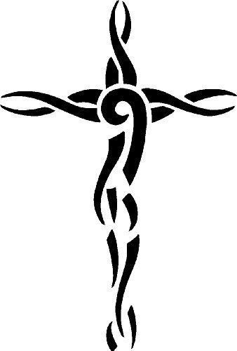 Artistic Cross Bible Verse Wall Decal by Scripture Wall Art