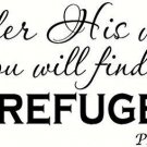 Psalm 91:4 (V2) Under His Wings You Will Find Refuge. Bible Verse Inspired Wa...