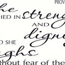 Proverbs 31:25, (VH) Vinyl Wall Art / wall decal, She Is Clothed in Strength ...
