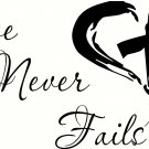Love Never Fails 11"x22" Bible Verse Wall Decal by Scripture Wall Art - Decor