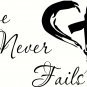 Love Never Fails 11"x22" Bible Verse Wall Decal by Scripture Wall Art - Decor