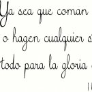 1 Corinthians 10:31 Spanish 11"x22" Bible Verse Wall Decal by Scripture Wall Art