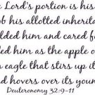 Deuteronomy 32:9-11, Vinyl Wall Art, The Lord's Portion Is His People, Jacob ...
